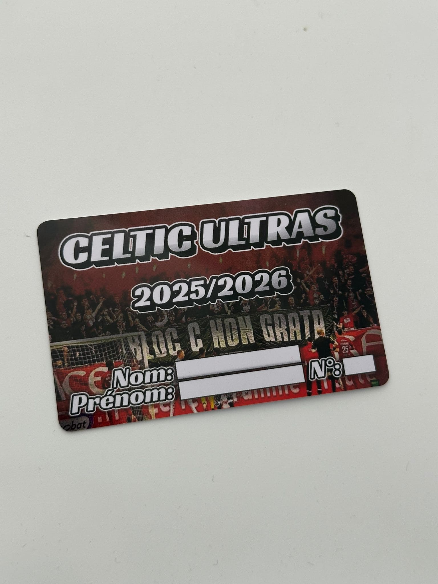 Carte de membre Celtic Ultras